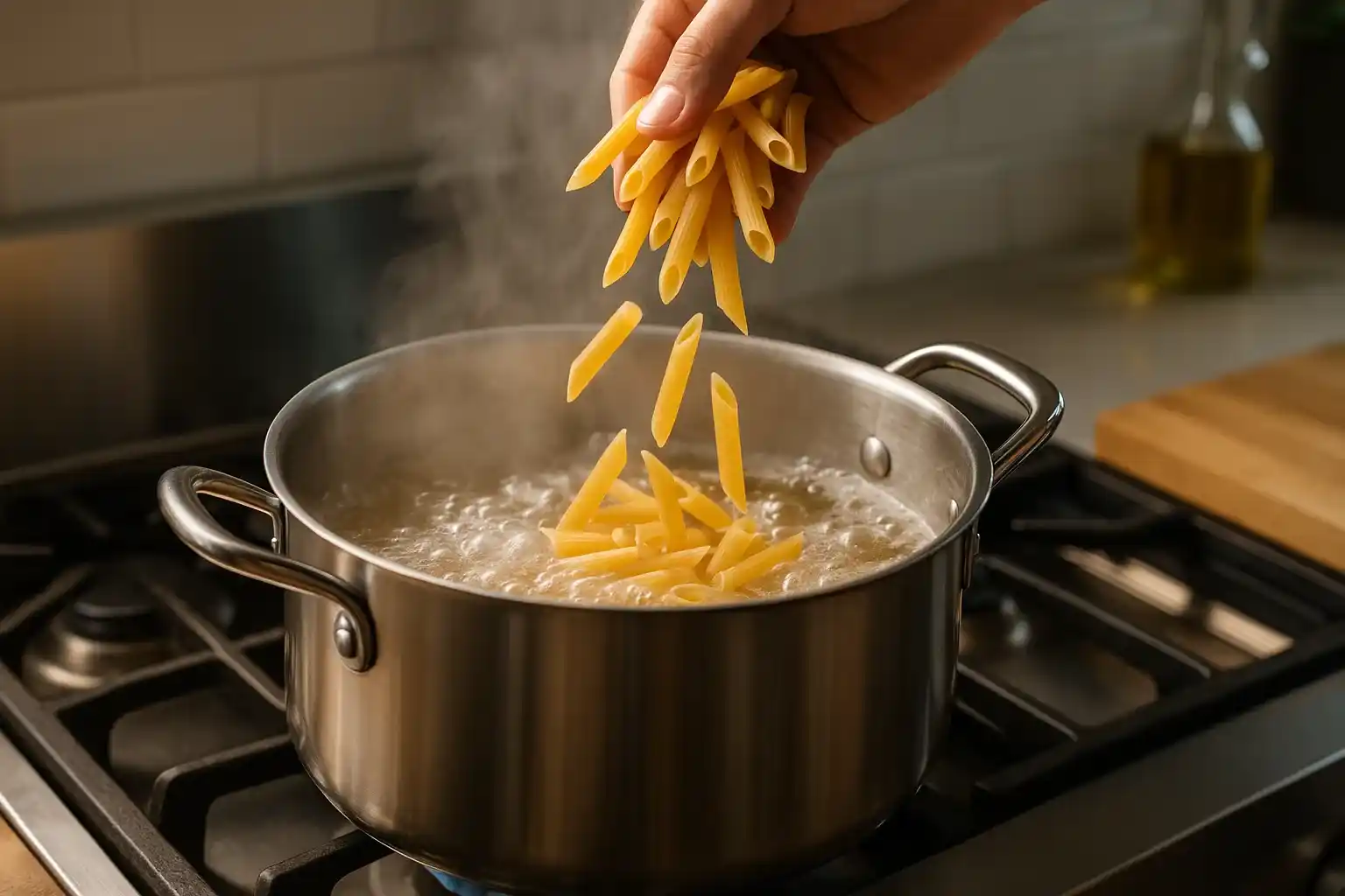 مرحله چهارم طرز تهیه پاستا ایتالیایی: پختن پاستا