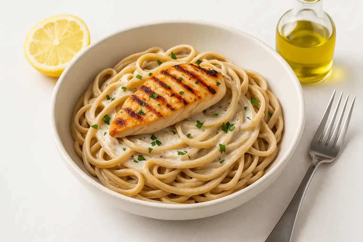 نکاتی برای طرز تهیه پاستا آلفردو رژیمی با مرغ گریل